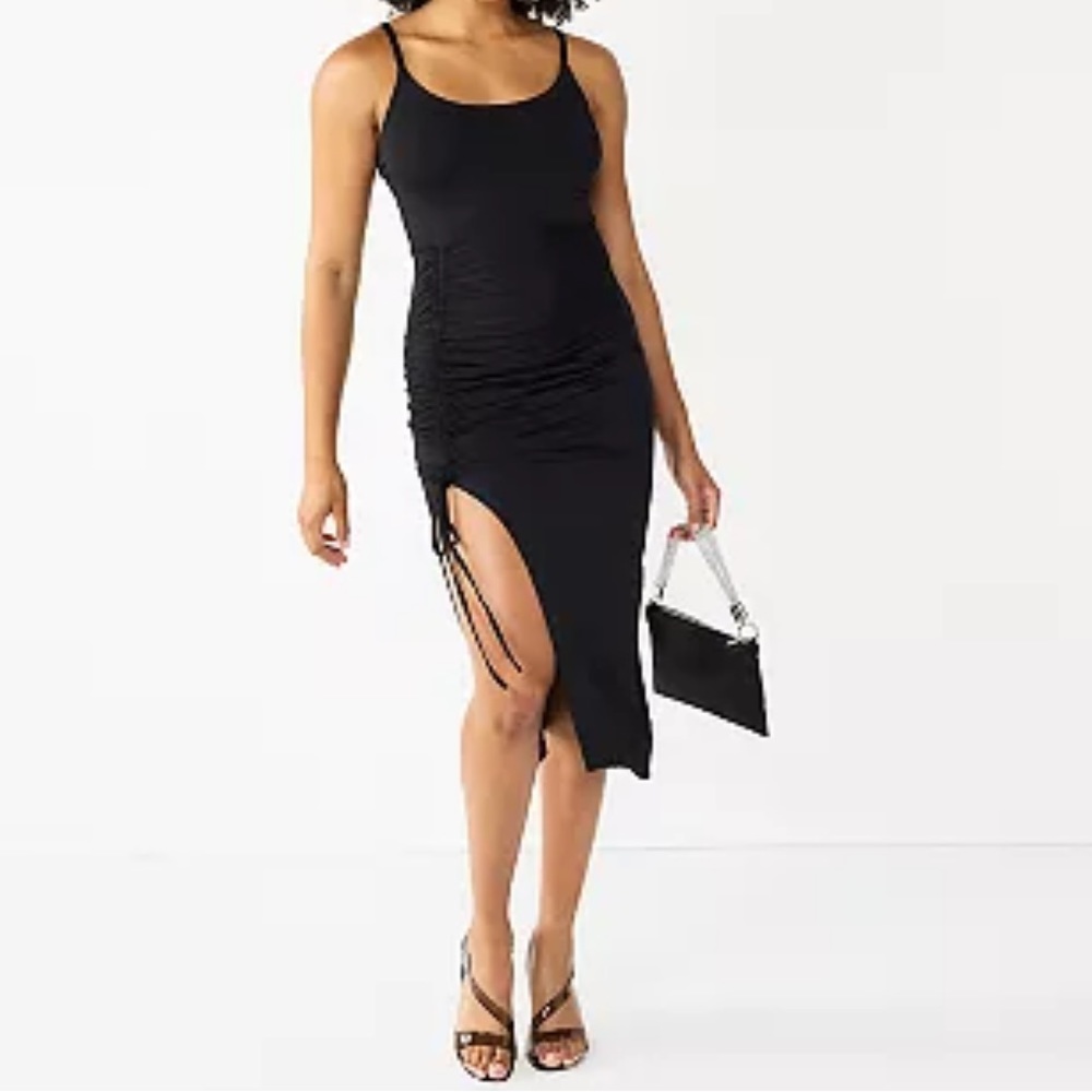 Almost Famous Cami Ruched Midi Dress